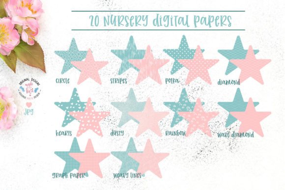 20 Nursery Digital Paper - Patterns