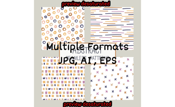 Abstract Collage Seamless Patterns Set