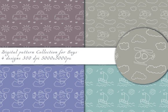 Collection for Boys Patterns: Versatile and Vibrant Design Elements for Creative Projects