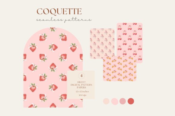 Coquette Sweet Seamless Patterns: A Versatile Design Solution for Creative Projects