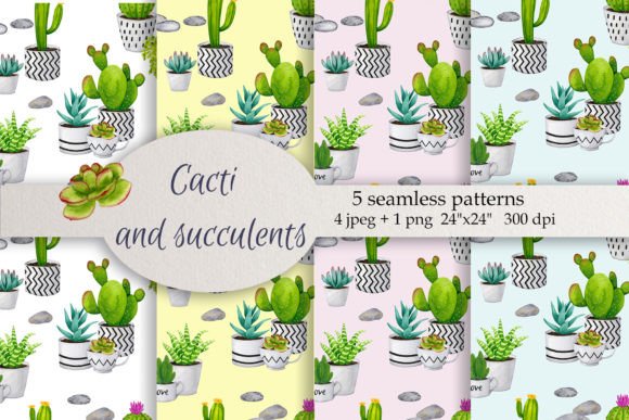 Discover the Beauty of Cacti and Succulents in Watercolor Patterns