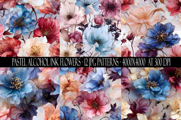 Discover the Exquisite Beauty of Pastel Alcohol Ink Flower Seamless Patterns