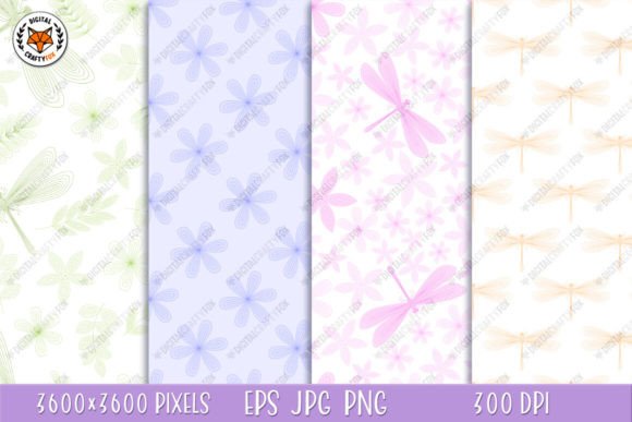Dragonfly Seamless Patterns: A Versatile Digital Paper Collection for Spring and Summer Creations