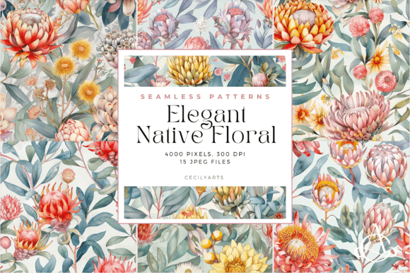 Elegant Native Floral Seamless Patterns: A Versatile Tool for Creative Expression