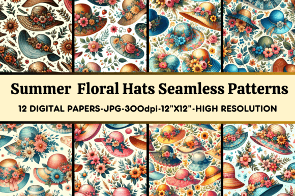 Exploring the Versatility of Summer Floral Hats Seamless Patterns in Modern Design