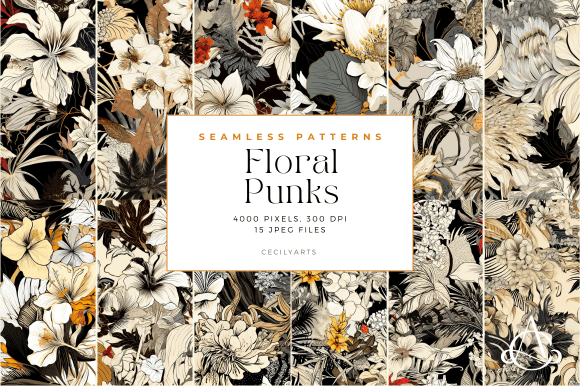 Floral Punks Seamless Patterns