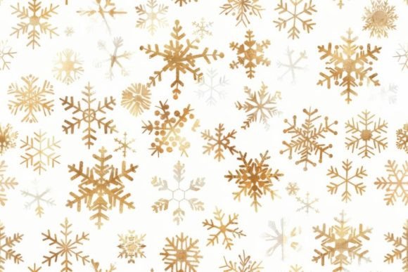 Golden Snowflake Patterns for Festive Designs