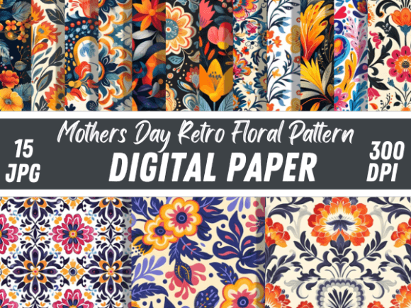 Mothers Day Retro Floral Patterns Bundle: A Strategic Tool for Creative and Commercial Projects