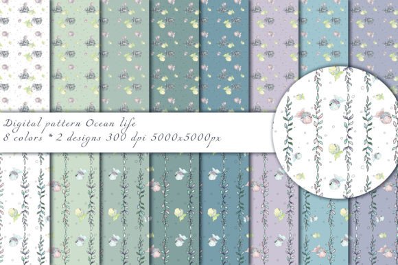 Ocean Life Seamless Patterns