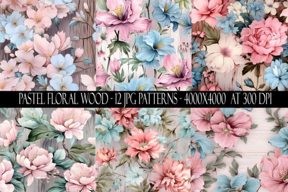 Pastel Floral Wood Patterns: A Versatile Design Resource for Creators and Businesses