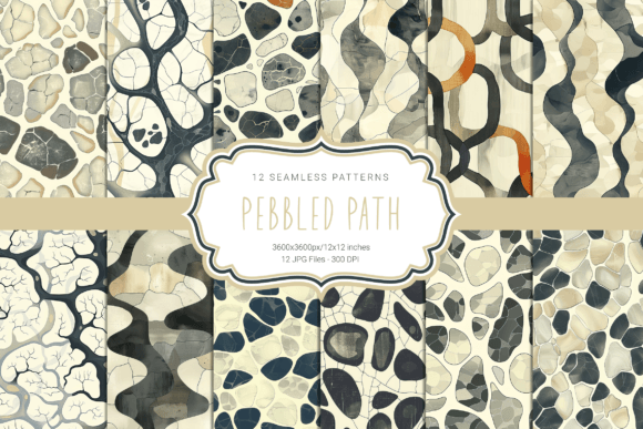 Pebbled Path Seamless Patterns