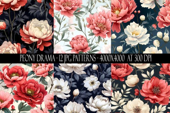 Peony Drama Seamless Patterns: A Versatile Design Resource for Creators and Businesses