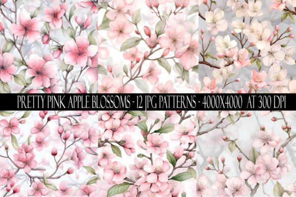Pretty Pink Apple Blossom Patterns