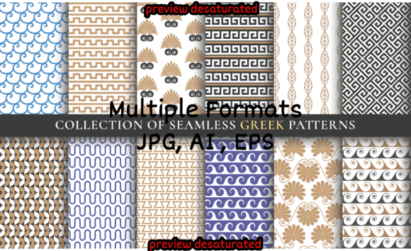 Vector Seamless Greek Patterns Collection