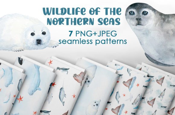 Watercolor Arctic Animals Patterns: A Versatile Design Resource for Creative Projects