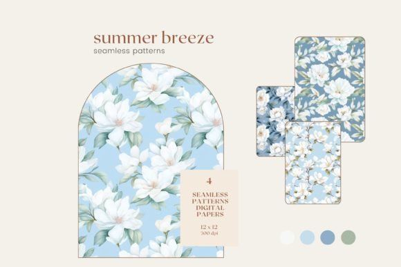 White Florals Seamless Patterns: A Versatile Design Element for Modern Creatives and Professionals